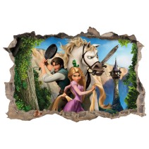 Vinilos decorativos disney agujero 3d rapunzel