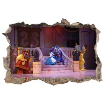 Vinilos agujero 3d disney película la bella y la bestia