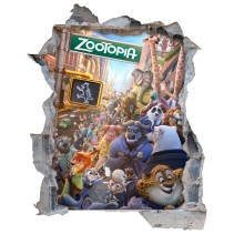 Vinilos agujero 3d disney zootopia