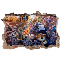 Vinilos agujero 3d infantiles zootrópolis