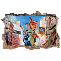 Vinilos infantiles agujero 3d disney zootrópolis