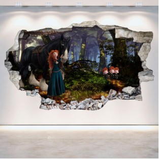Vinilos decorativos agujero 3d disney brave