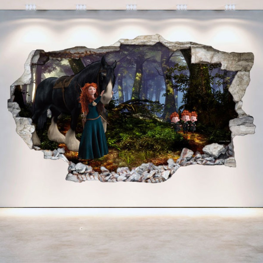 Vinilos decorativos agujero 3d disney brave
