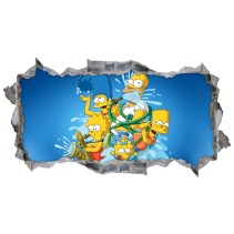 Vinilos decorativos agujero 3d los simpsons