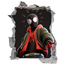 Vinilos decorativos agujero 3d miles morales spider man