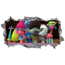 Vinilos decorativos agujero 3d película trolls