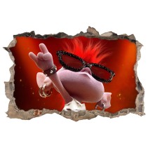 Vinilos infantiles agujero 3d trolls