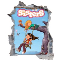 Vinilos agujeros paredes 3d les sisters
