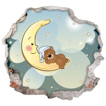 Vinilos infantiles agujero 3d osito dulces sueños