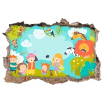 Vinilos y pegatinas infantiles familia en el zoo 3d