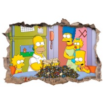 Vinilos adhesivos agujero 3d los simpsons