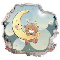 Vinilos infantiles agujero 3d dibujo osito dulces sueños