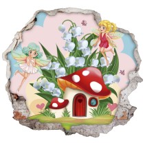 Vinilos infantiles agujero 3d hadas mágicas