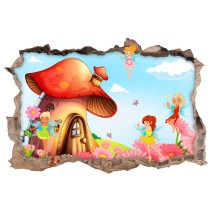 Vinilos infantiles agujero 3d mundo de hadas mágico