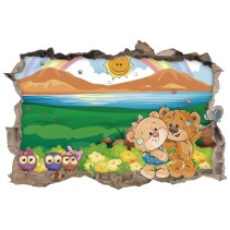 Vinilo infantil agujero 3d selfie de ositos