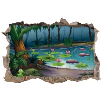 Vinilo infantil agujero 3d bosque mágico