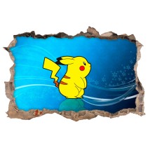 Vinilos agujero 3d pokémon pikachu