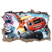 Vinilos infantiles agujero 3d blaze and the monster machines