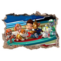 Vinilos agujero 3d patrulla canina