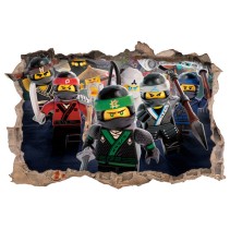Vinilos decorativos agujero 3d lego ninjago