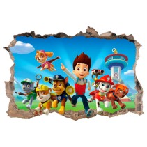 Vinilos agujero 3d paw patrol la patrulla canina