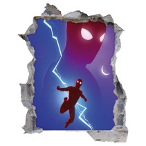 Vinilos agujero 3d ilustración spider man no way home