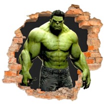Vinilos agujero 3d hulk