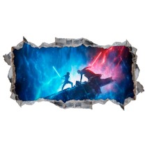 Vinilos y pegatinas agujero 3d star wars pelea kylo ren
