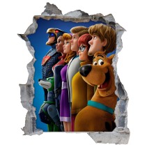 Vinilos decorativos agujeros 3d scooby doo