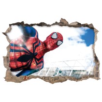 Vinilo agujero 3d spiderman saltando