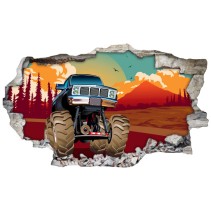 Vinilos agujero 3d ilustración monster truck