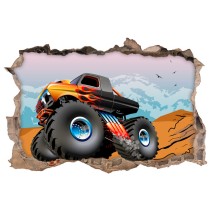 Vinilos decorativos agujero 3d monster truck bigfoot