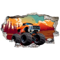 Vinilos y pegatinas monster truck agujero 3d