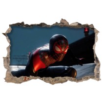 Vinilos decorativos agujero pared 3d spider man miles morales