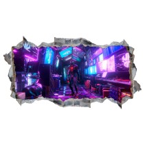 Vinilos infantiles agujero 3d marvel spider man miles morales