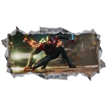 Vinilo juvenil agujero 3d película spider man miles morales