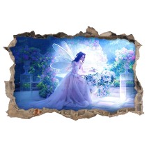 Vinilos agujero 3d ilustración mujer fantasía