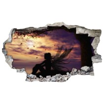 Vinilos agujero 3d hada bajo el árbol