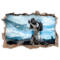 Vinilos decorativos agujero 3d stormtrooper star wars