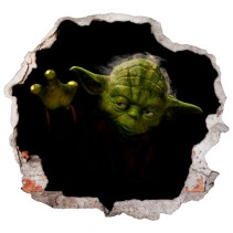 Vinilos agujero 3d yoda star wars
