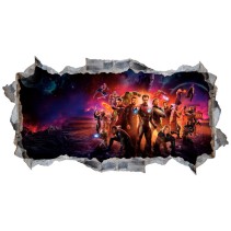 Vinilos decorativos agujeros película avengers 3d