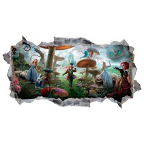 Vinilos agujero 3d alicia a través del espejo