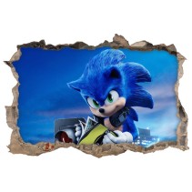 Vinilos y pegatinas agujero 3d sonic