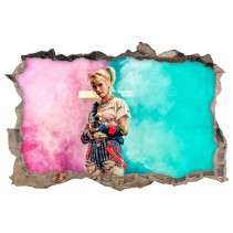 Vinilos agujero 3d harley quinn aves de presa