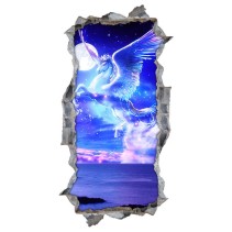 Vinilos agujero 3d pegaso mágico