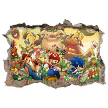 Vinilos decorativos agujero 3d sonic the hedgehog crossover