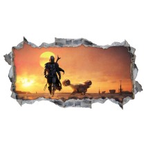 Vinilos decorativos agujero 3d star wars the mandalorian