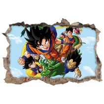 Vinilos decorativos agujero efecto 3d dragon ball