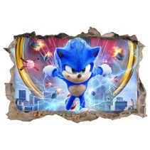 Vinilos decorativos agujero 3d sonic