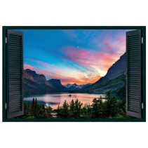Vinilos ventana 3d lago saint mary